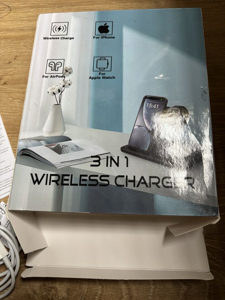 Stacja ładująca bezprzewodowa 3 w 1 do iphone airpods apple watch