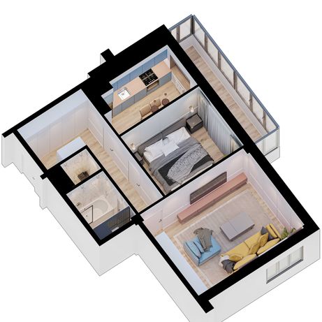 2-х комнатную новую квартиру в районе Плазы на Таврическом