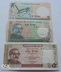 Banknoty BANGLADESZ - Zestaw !!! Stan Bankowy UNC !!! Kolekcjonerskie