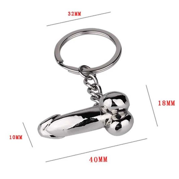 Брелок "Ню" "Rhodium Tools" с кольцом из нержавейки. Хром
