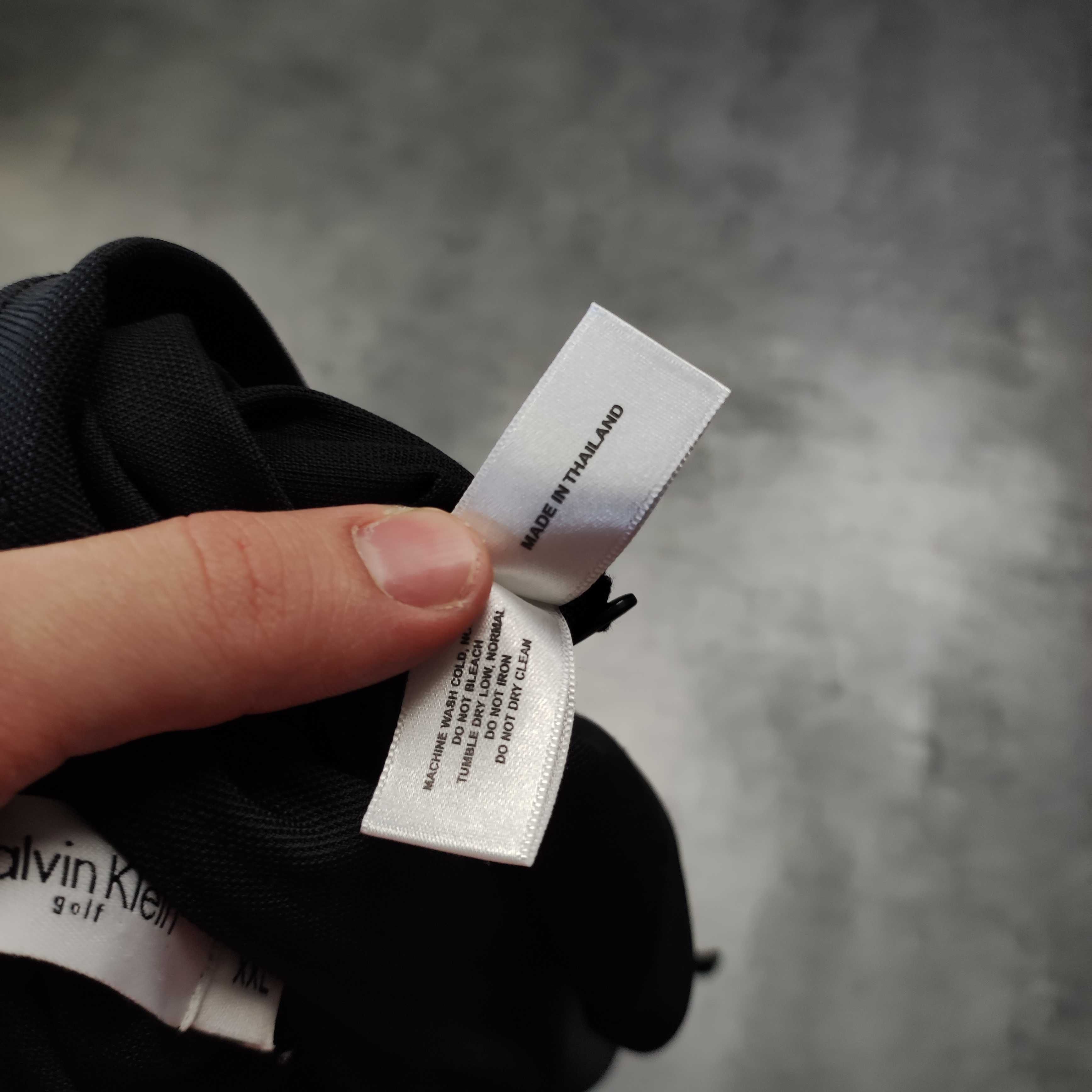 MĘSKA Koszulka Elegancka Polo Długi Rękaw Calvin Klein Golf Lekka Logo