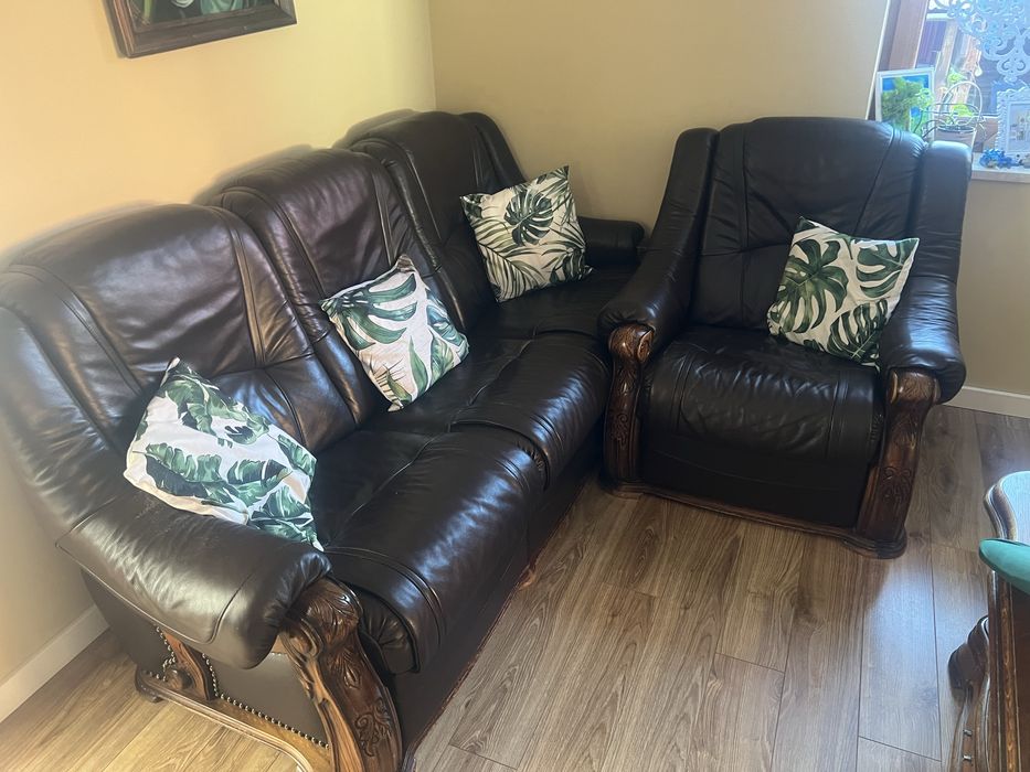 Wypoczynek skórzany 2+3+ fotel
