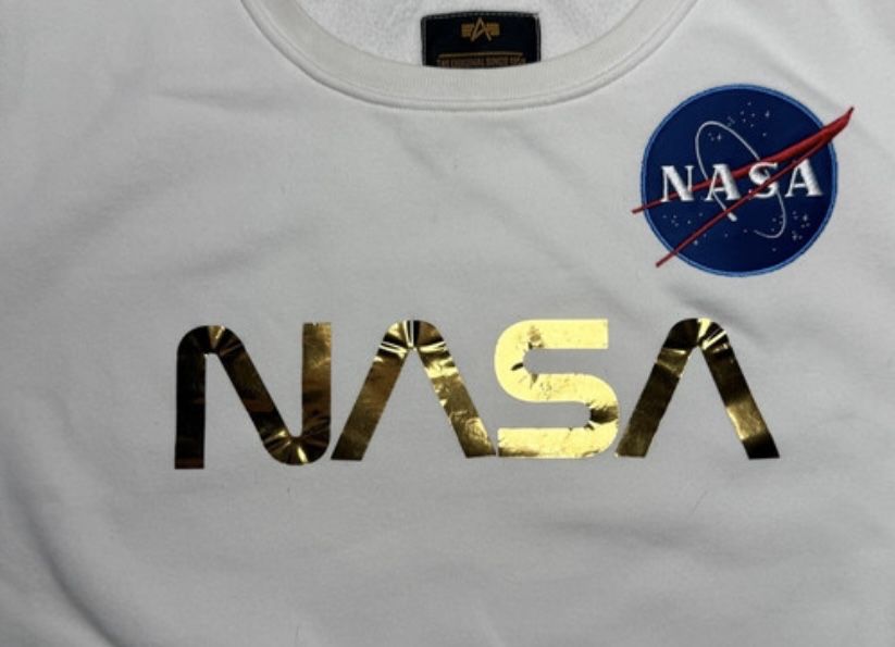 Biała bawełniana bluza Nasa Alpha Industries