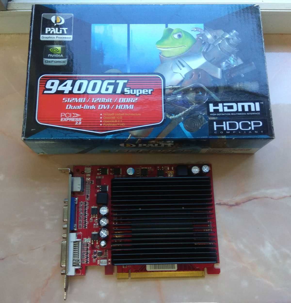 Видеокарта PALIT PCI-Ex GeForce 9400GT 512 MB DDR2 128bit HDMI