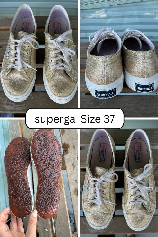 Złote buty Superga 37