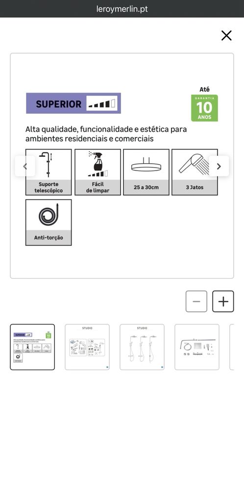 Duche Sensea Studio Cromado