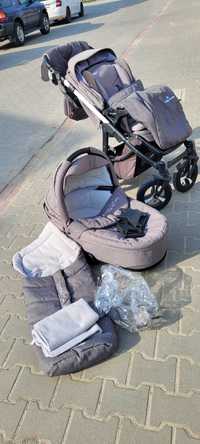 Wózek baby design Husky 2 w 1 plus adaptery, śpiworek, mufki