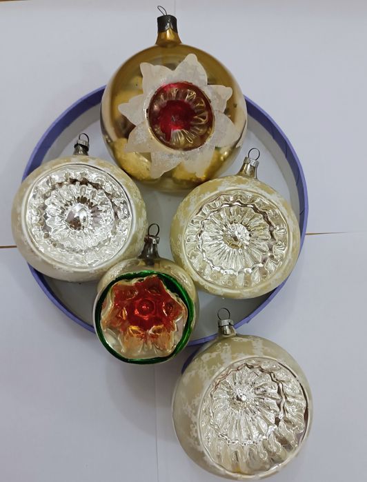 Новогодние ёлочные игрушки ГДР  периода СССР наборы шары
