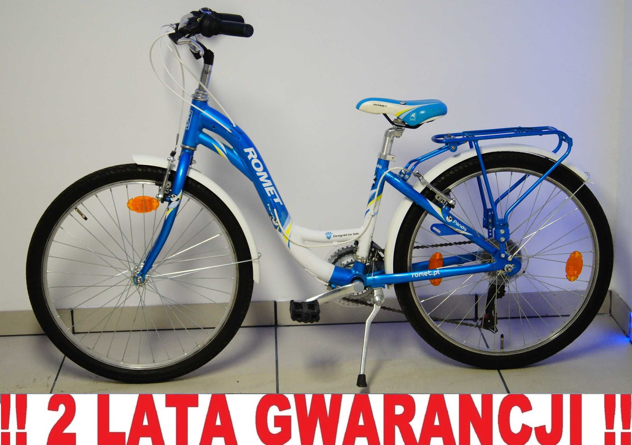Rower młodzieżowy ROMET PANDA 24' - Stan BDB + lampki LED !