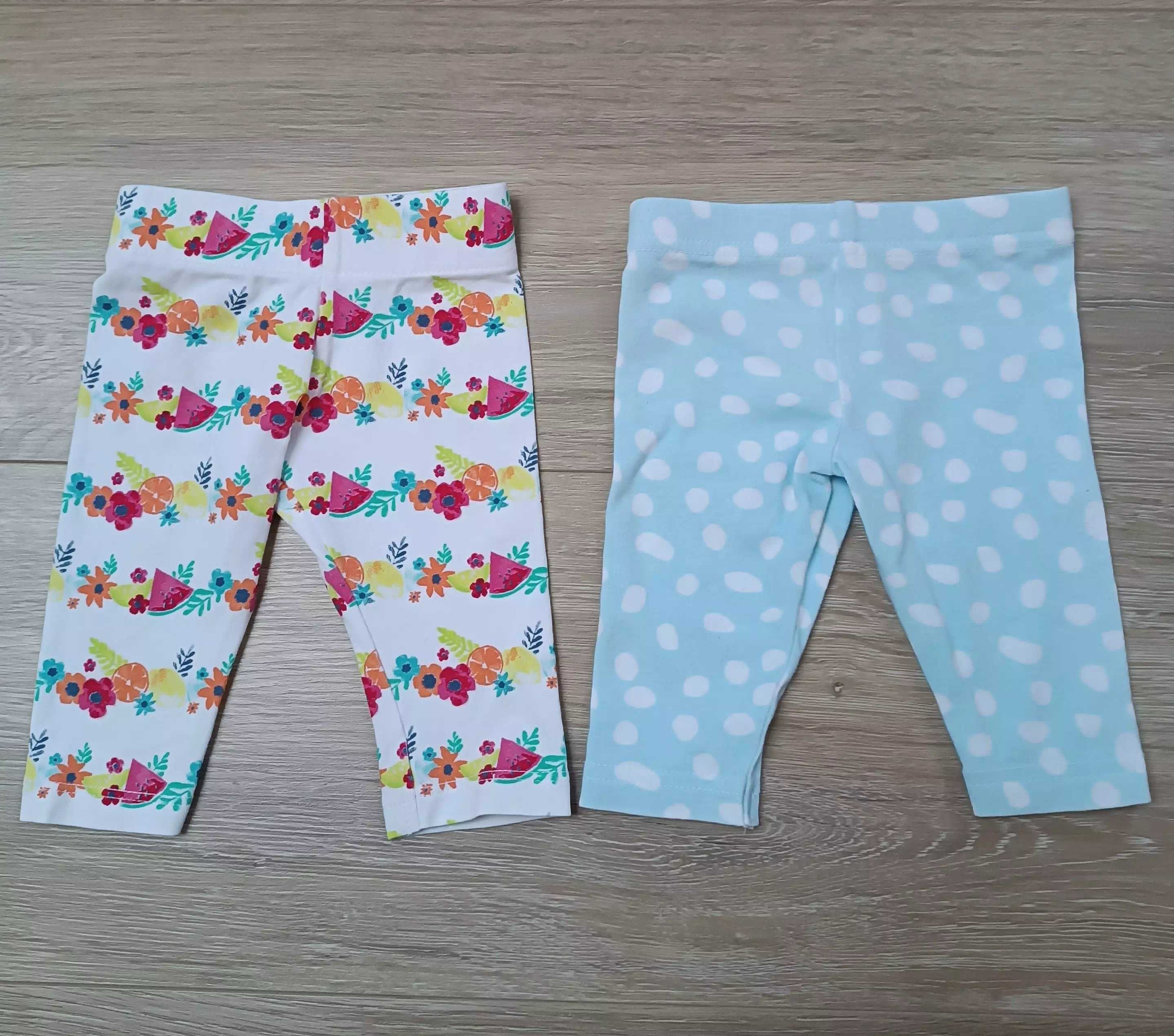 Spodnie spodenki legginsy x2 kwiatki plamki 'F&F' 'ICA' 50