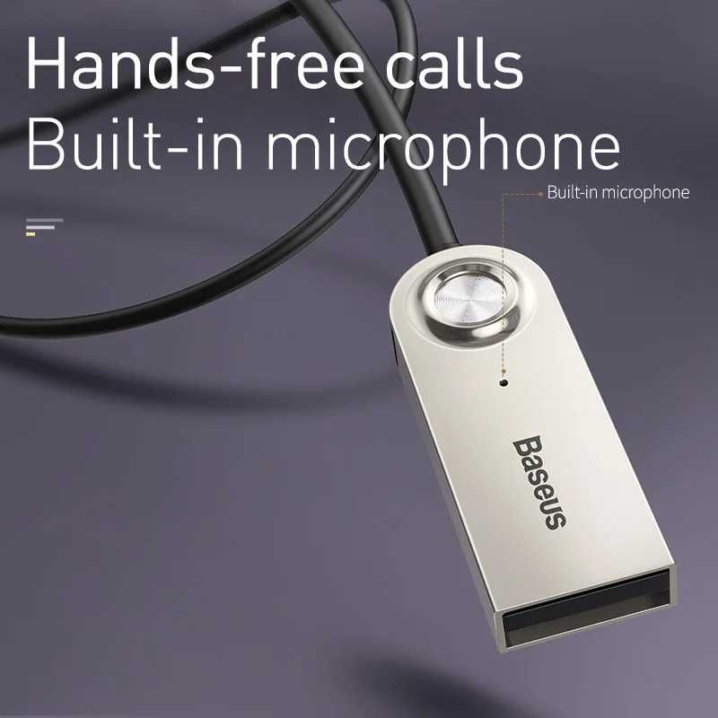 Bluetooth AUX ресивер аудіо адаптер FM-трансмітер Baseus BA01 USB