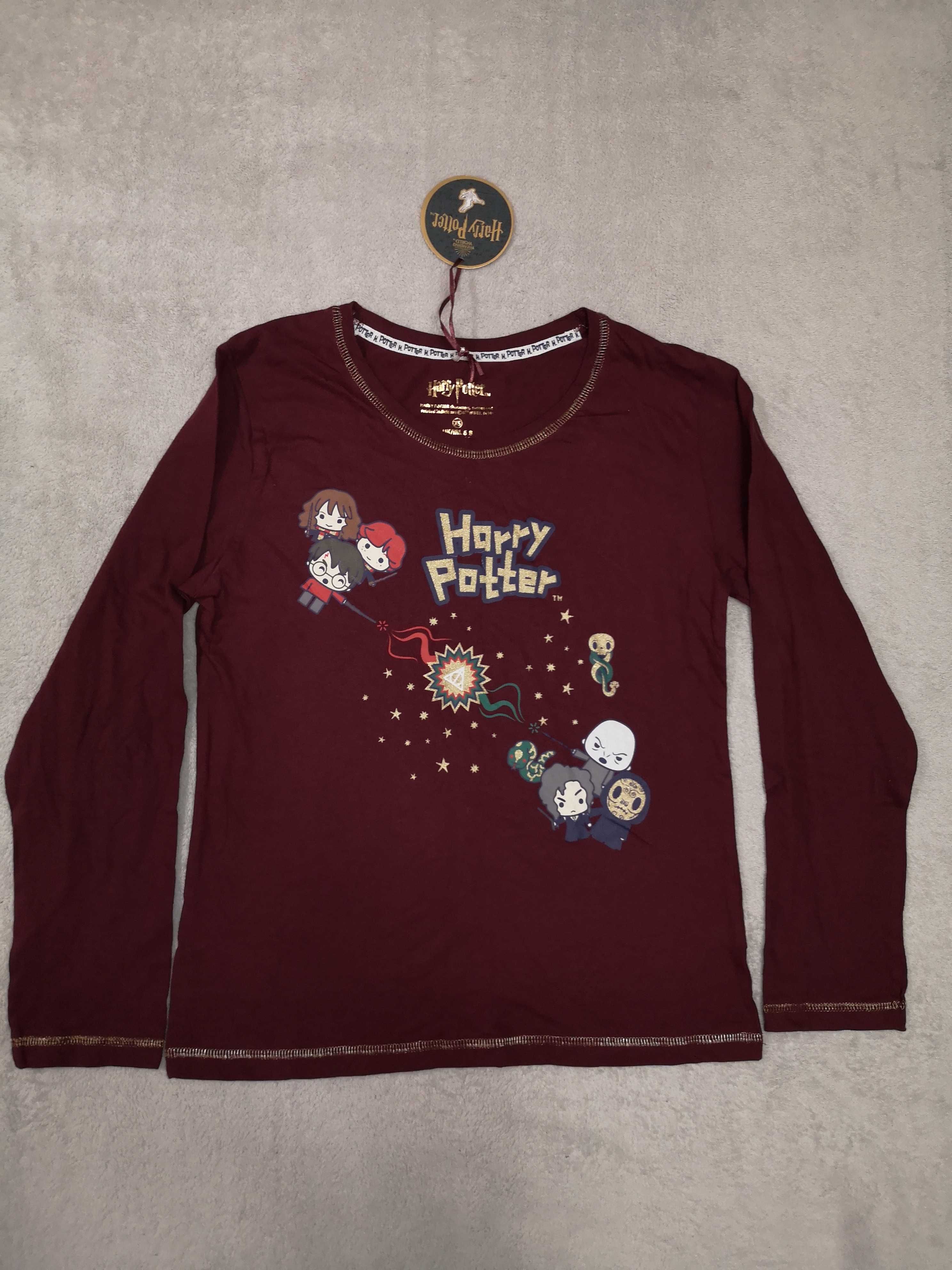 Nowa wiśniowa bluzka z długim rękawem Harry Potter Primark 34 - 36