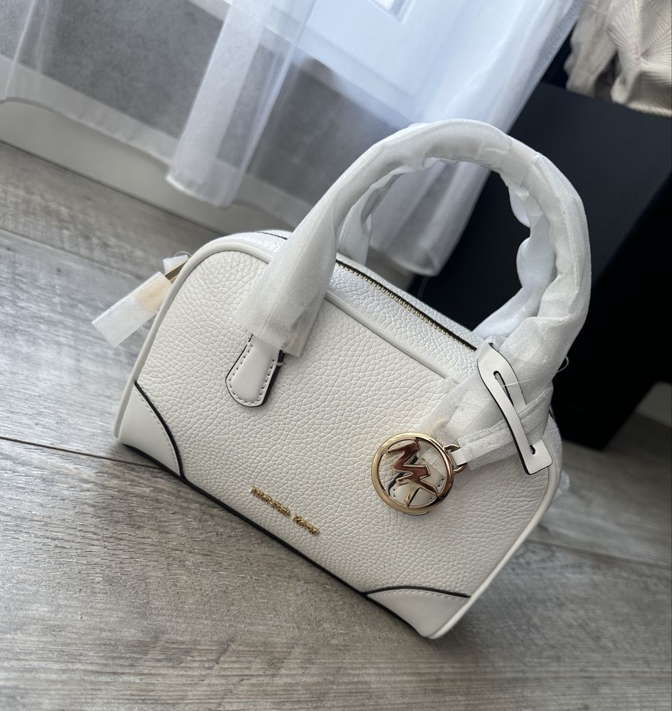 Mała nowa torebka Michael Kors Thompson XS Satchel xbody leather biała