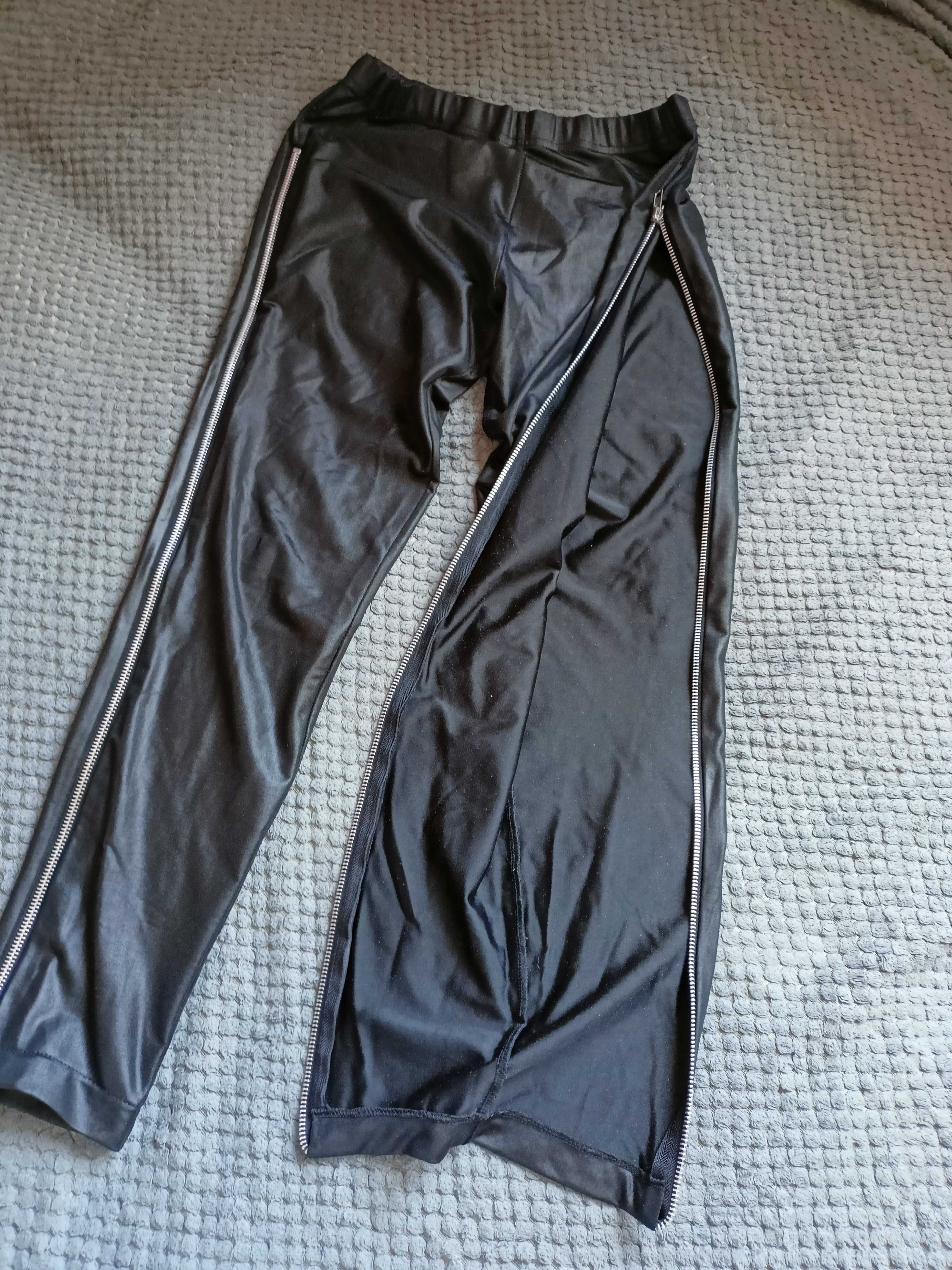 Legginsy damskie z zamkiem z boku
