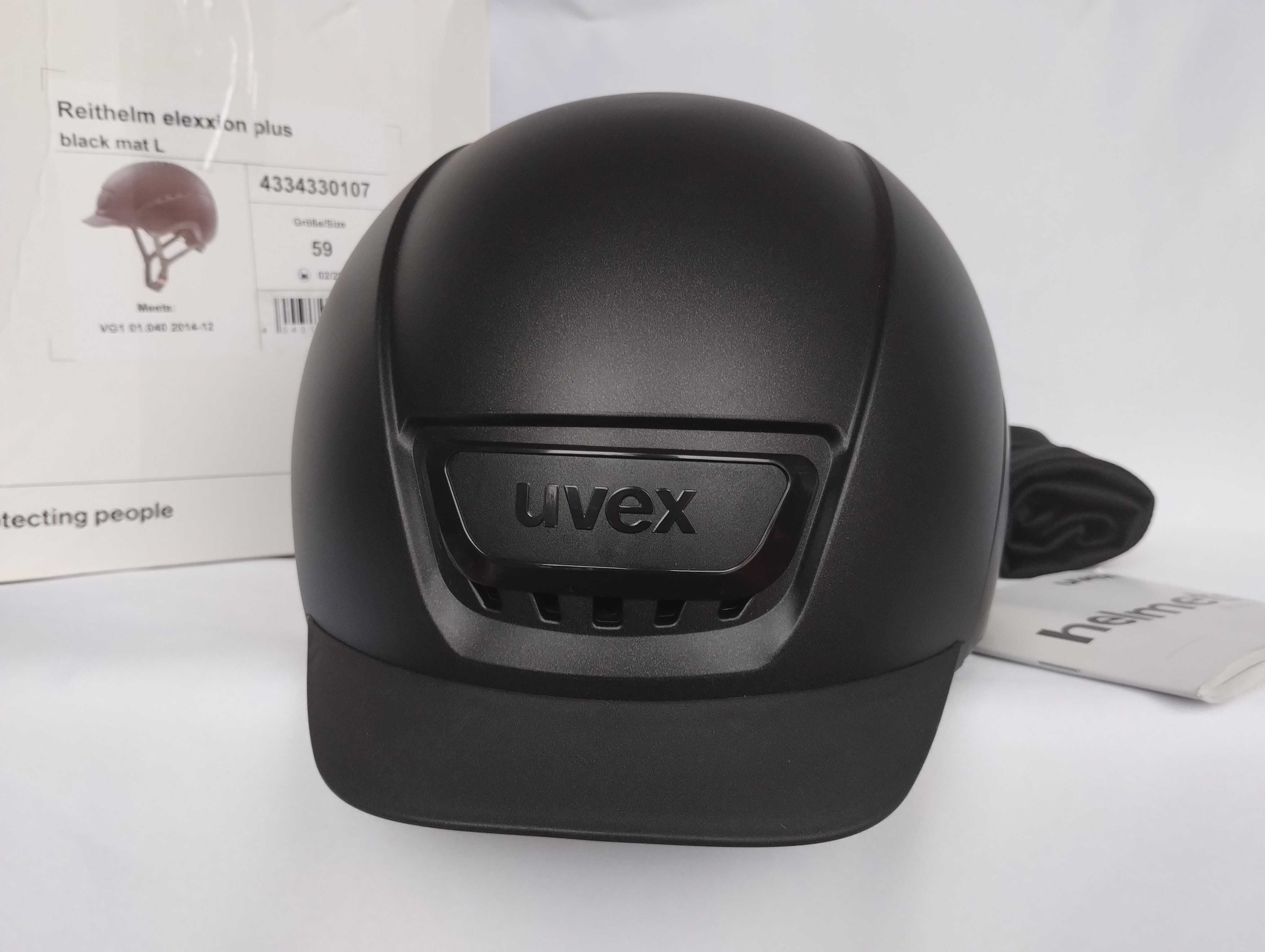 Kask jeździecki toczek Uvex Reithelm Elexxion Plus Black Mat L 59cm