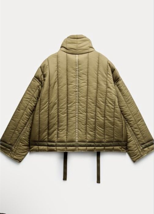 Курточка Zara, стьобана куртка хакі XS