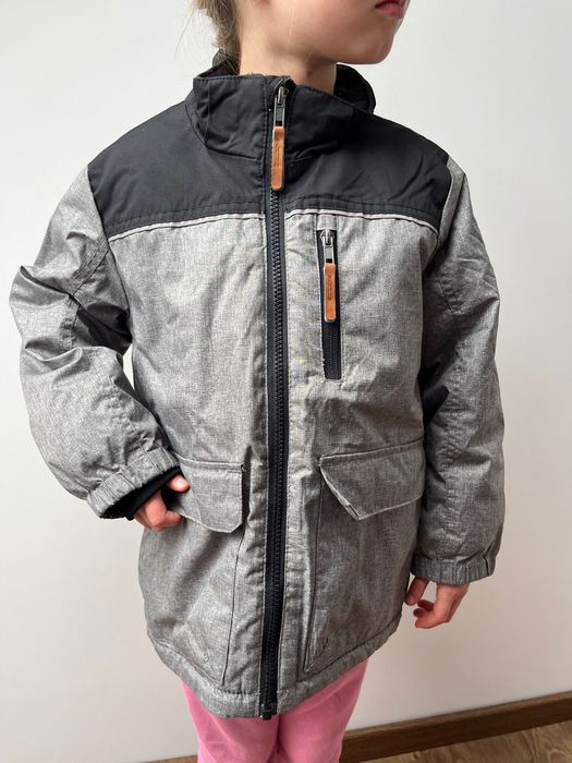 Kurtka na jesień zimę dla chłopca H&M 116-122 cm ciepła Szaro-czarna