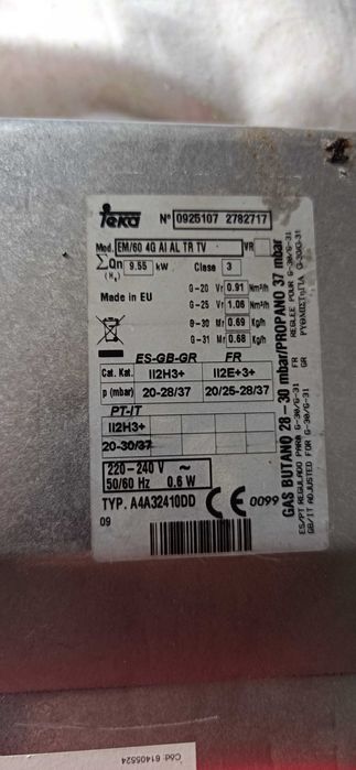 Placa de fogão Teka usada mas a funcionar perfeitamente (gas natural)