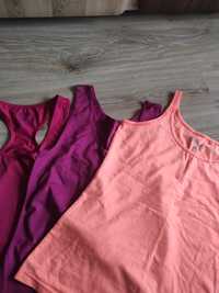 Komplet 3 koszulki bluzki sportowe damskie