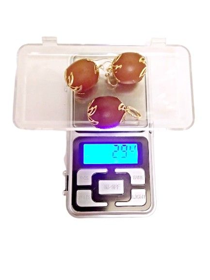 Крупный набор : серьги и подвеска из антикварного янтаря, ручная работ