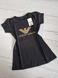 Czarna damska koszulka t-shirt Armani