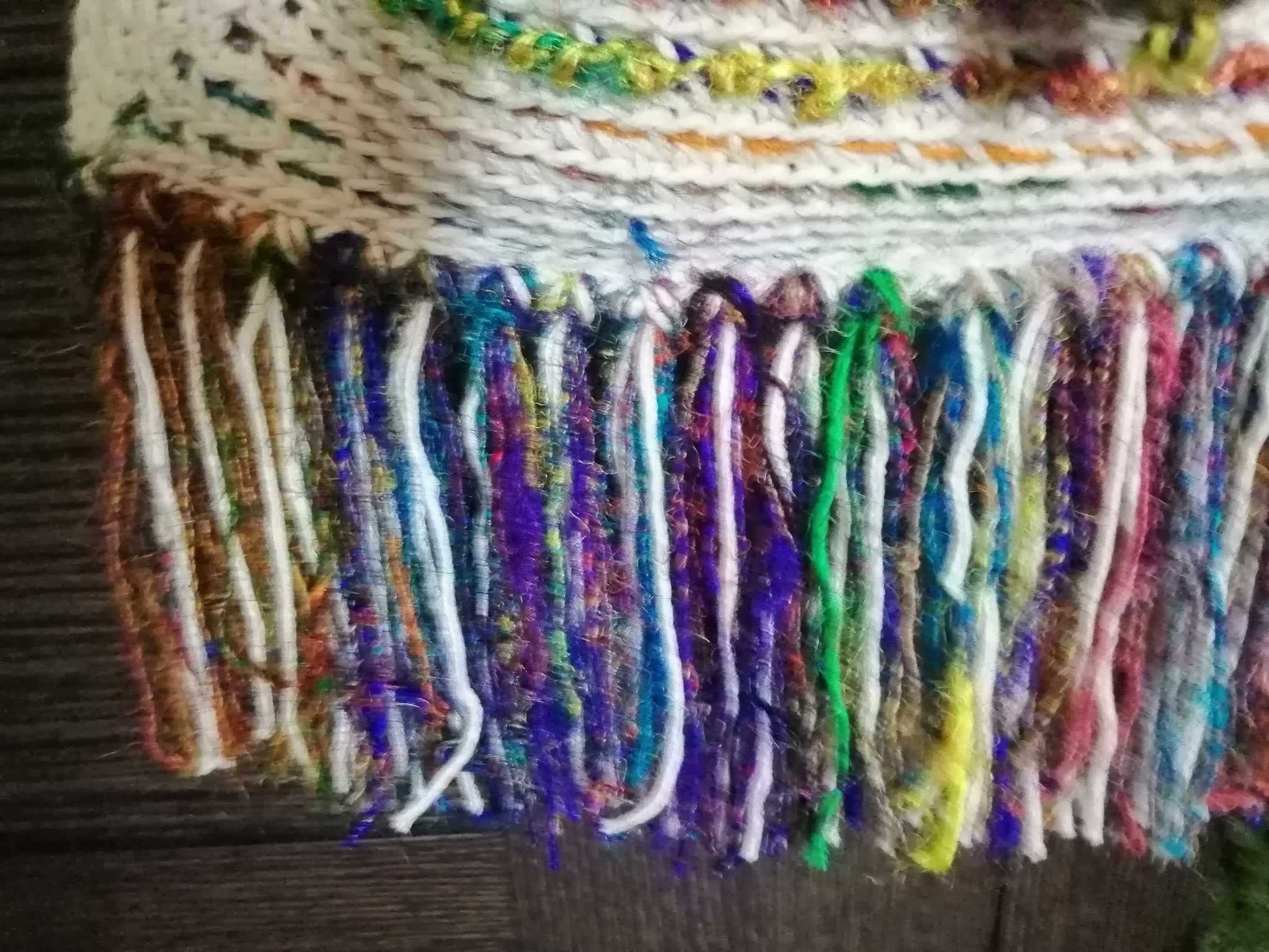 Torba sznurkowa z frędzlami w stylu boho, szydełkowe rękodzieło!
