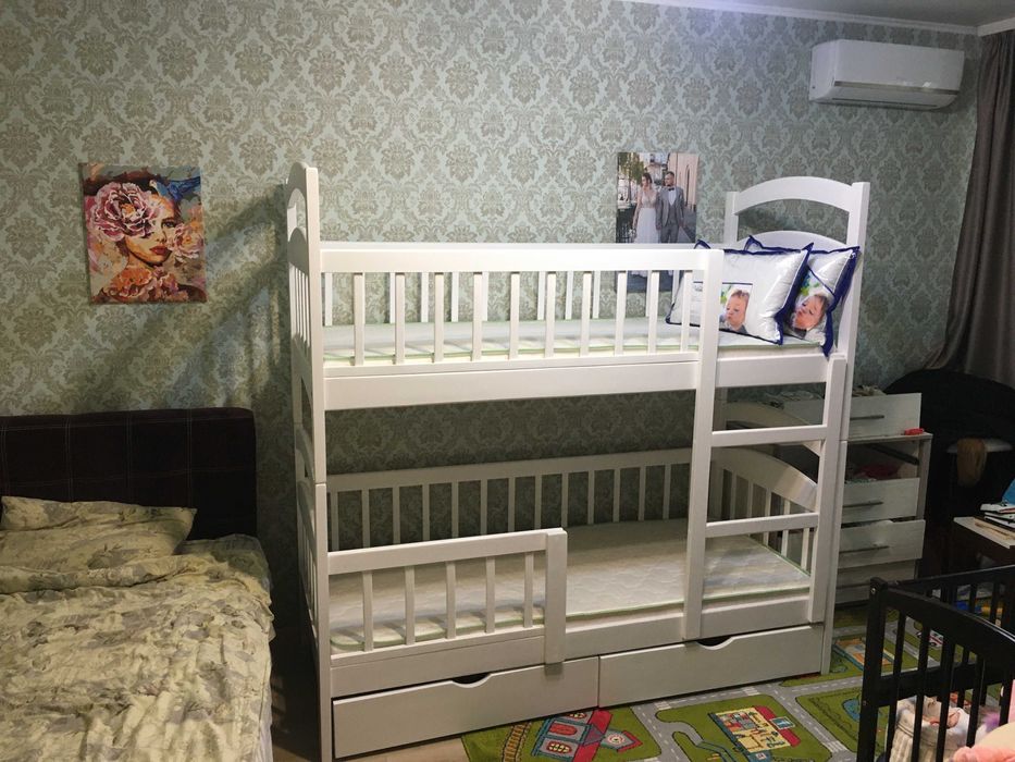 Ліжко Двухповерхове Каріна Люкс Посилена з дерева