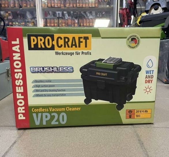 Акумуляторний будівельний пилосос Procraft VP20 (без АКБ та ЗП)