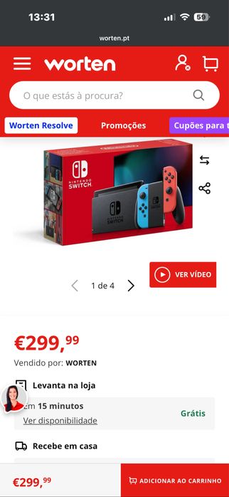 Nintendo switch pouco usada como nova