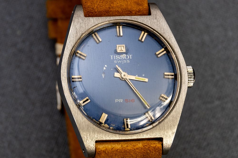 Tissot PR 516 nakrecany niebieska tarcza