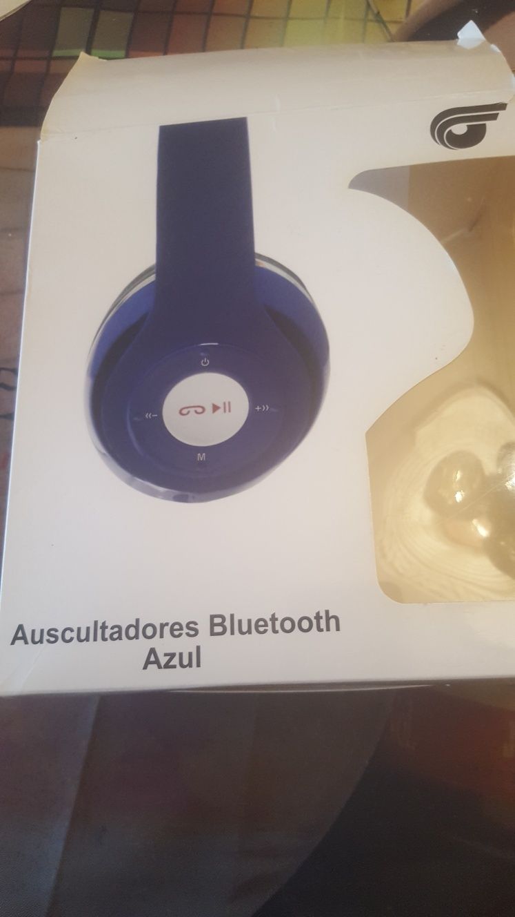 Auscultadores Bluetooth Azul  Novos