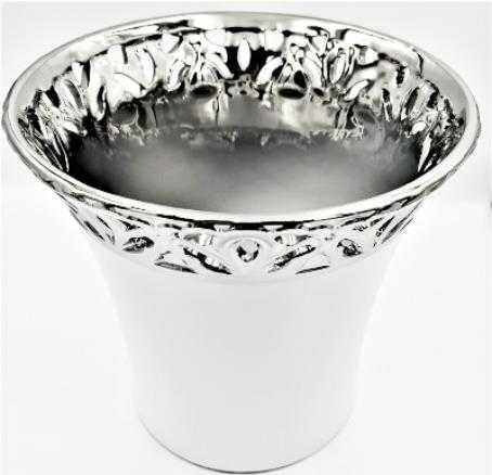 WYPRZEDAŻ !-50% Wazon osłonka porcelana silver SB-78