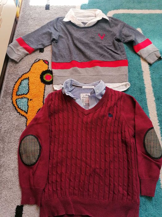 Sweter i koszula dla chłopca rozm 110