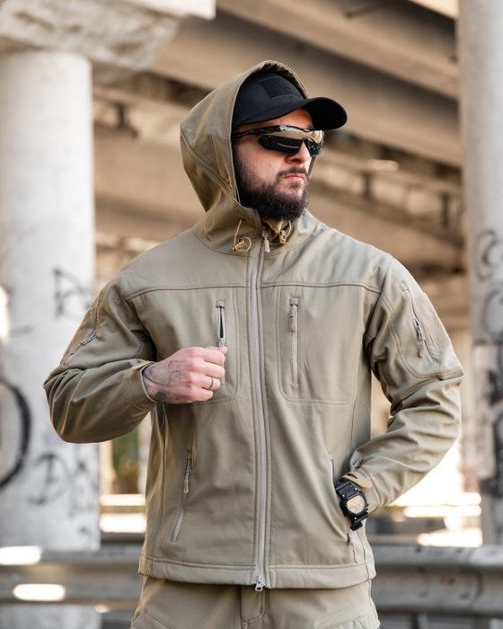 КОЙОТ Чорна Олива міська тактична куртка MAXIMUS софтшел coyot