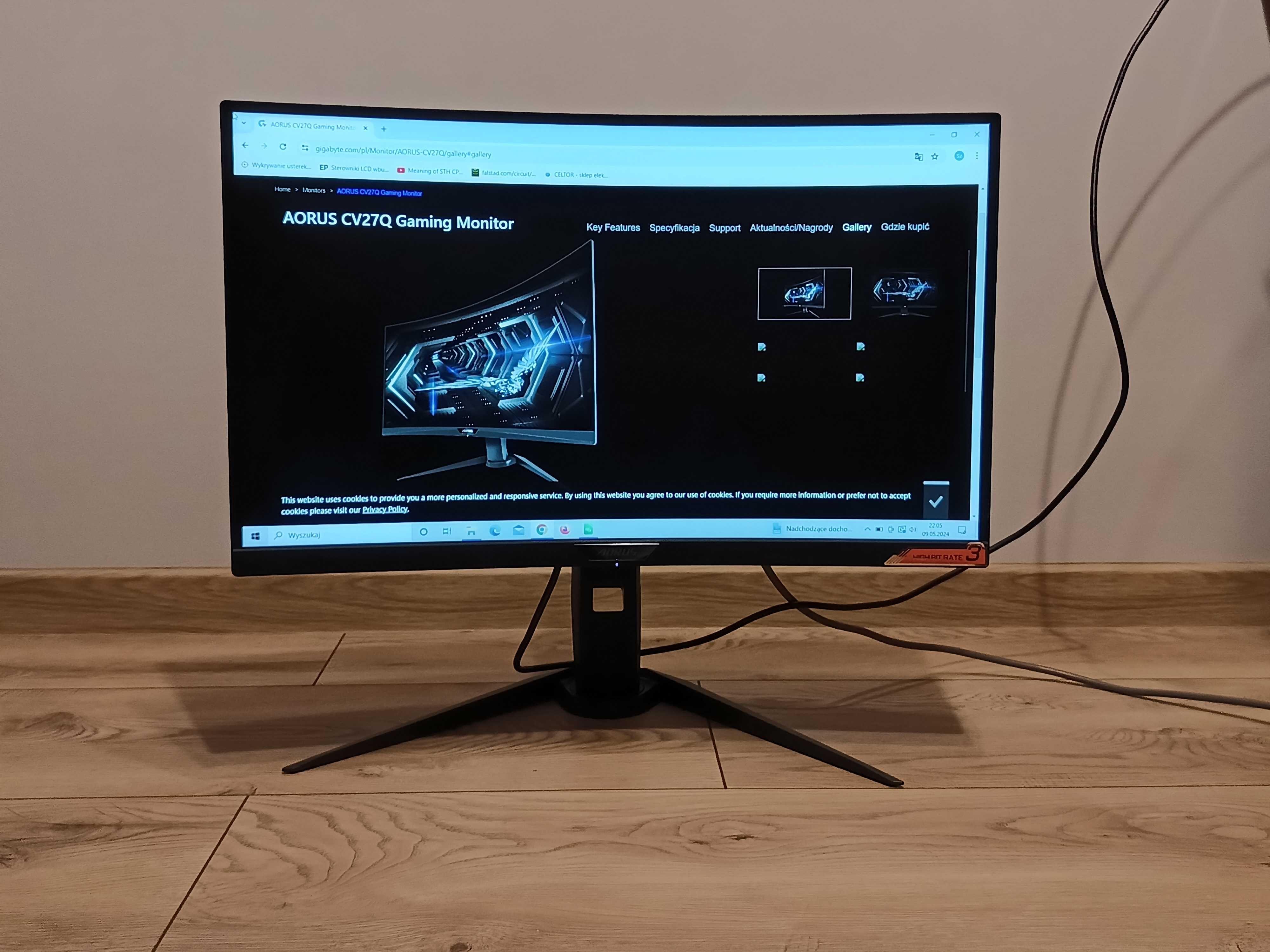 Monitor gamingowy gigabyte aorus cv27q