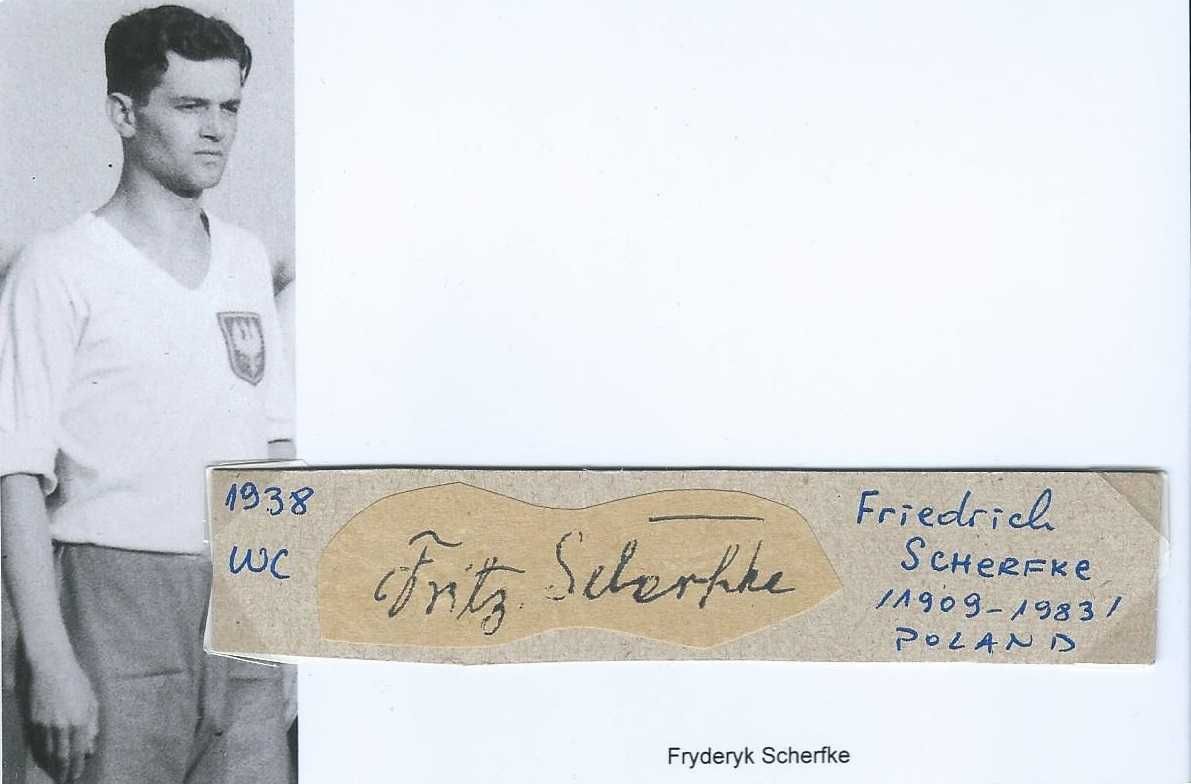Fryderyk (Fritz) Scherfke autograf! MŚ 1936 IO 1938