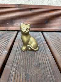 Figurka mosiężna kot siedzący