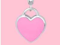UmaUmi Кулон Сердце с розовой эмалью серебро 925
