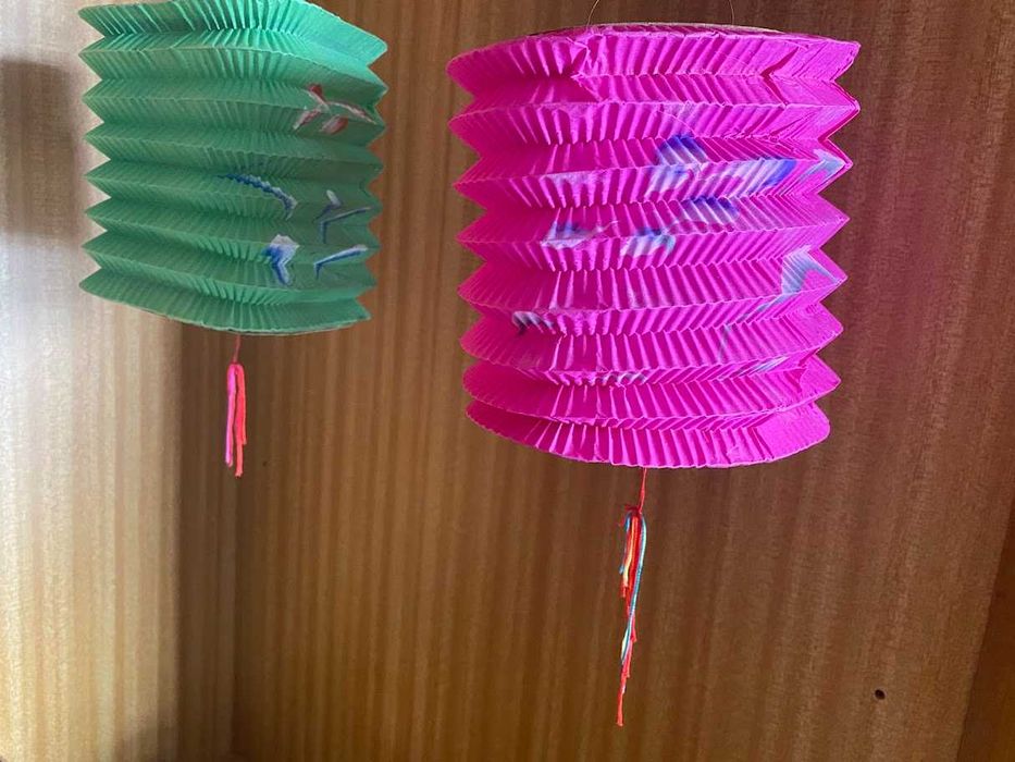 Lanternas vintage de papel estilo japonês