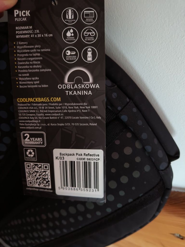 Plecak szkolny CoolPack 23l 4 komorowy