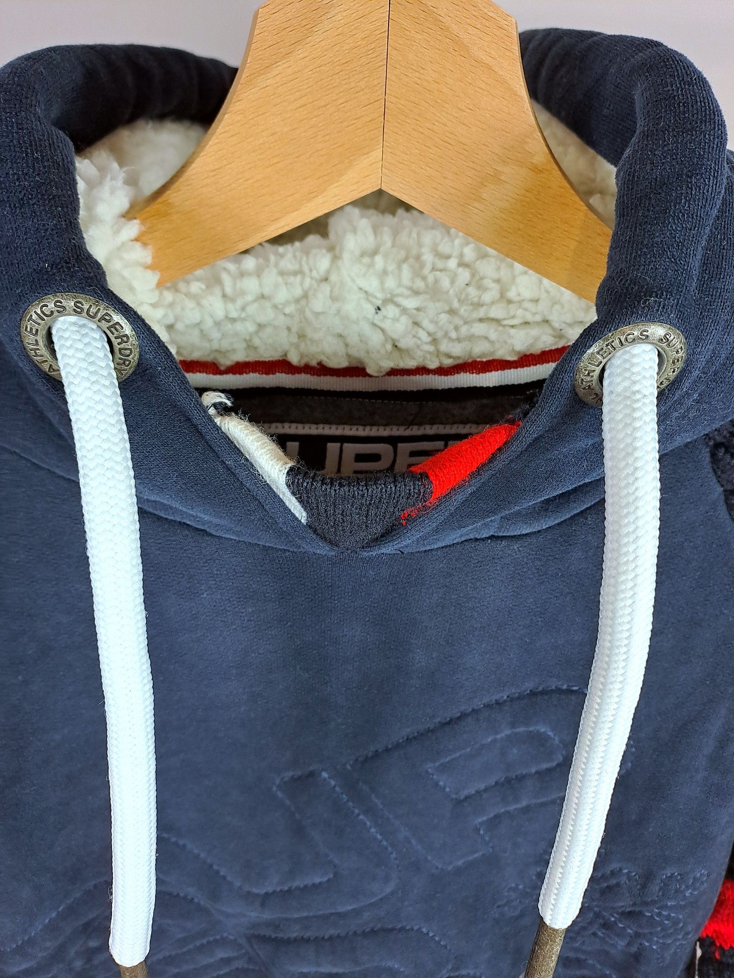 Męska damska bluza Superdry Winter Sports hoodie r.S z futerkiem gruba