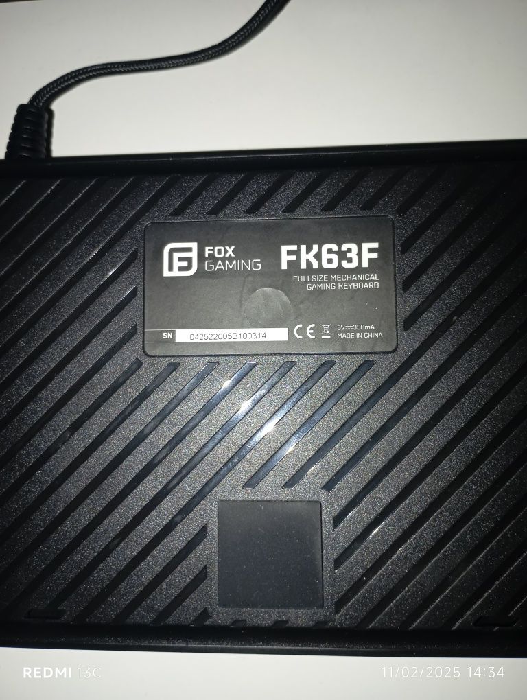 Teclado mecânico fk63f