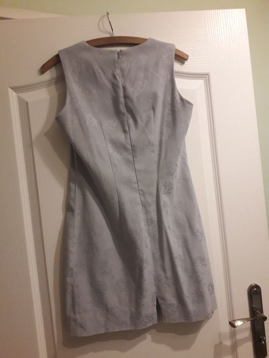 Sukienka S szara na lato biurowa co dzien vintage