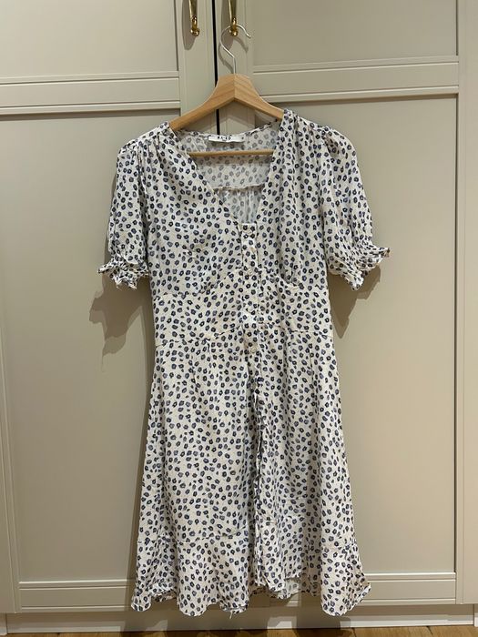 Sukienka niebieskie kwiatuszki NA-KD rozmiar 36 Mini