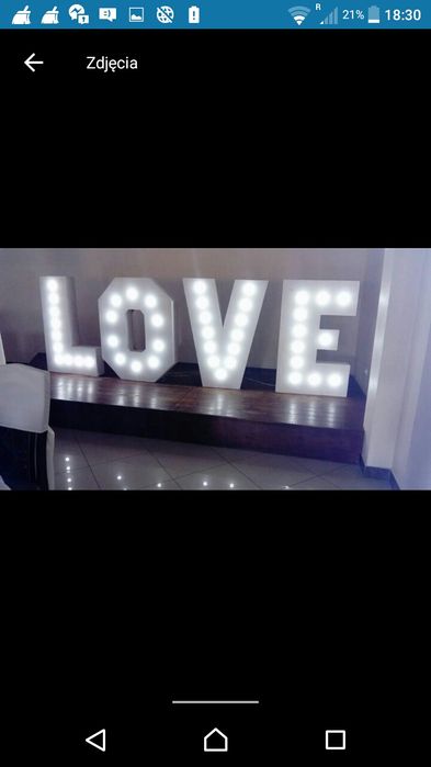 Litery LOVE, Napis LOVE, ledowe, weselne 3D