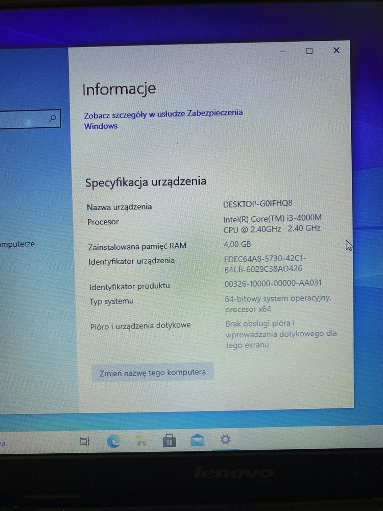 Laptop Lenovo używany