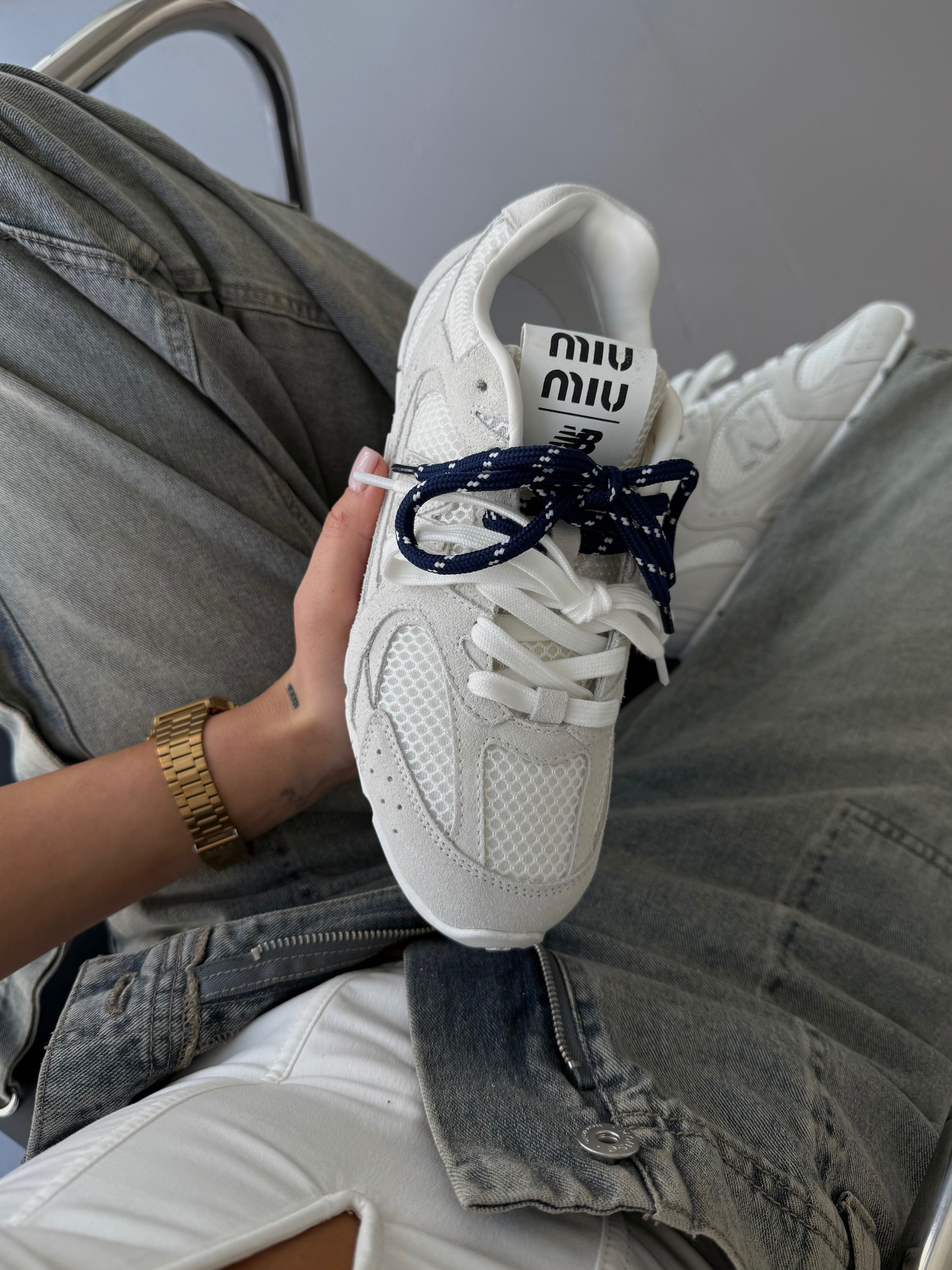 Кросівки New Balance x Miu Miu білі