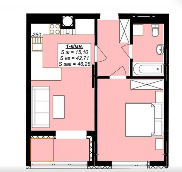 Продаж 1-к. квартири біля озера в ЖК Міленіум