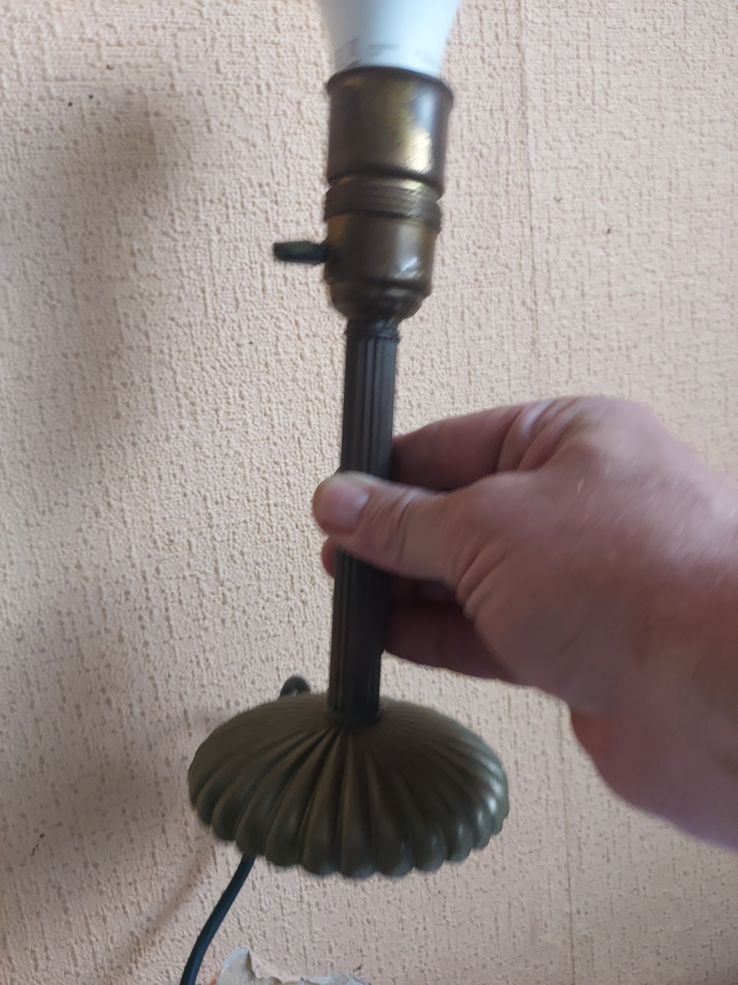 Lampka mosiezna stara z abazurem