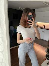 Crop top Tally weijl biały krótka koszulka letnia M